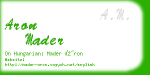 aron mader business card